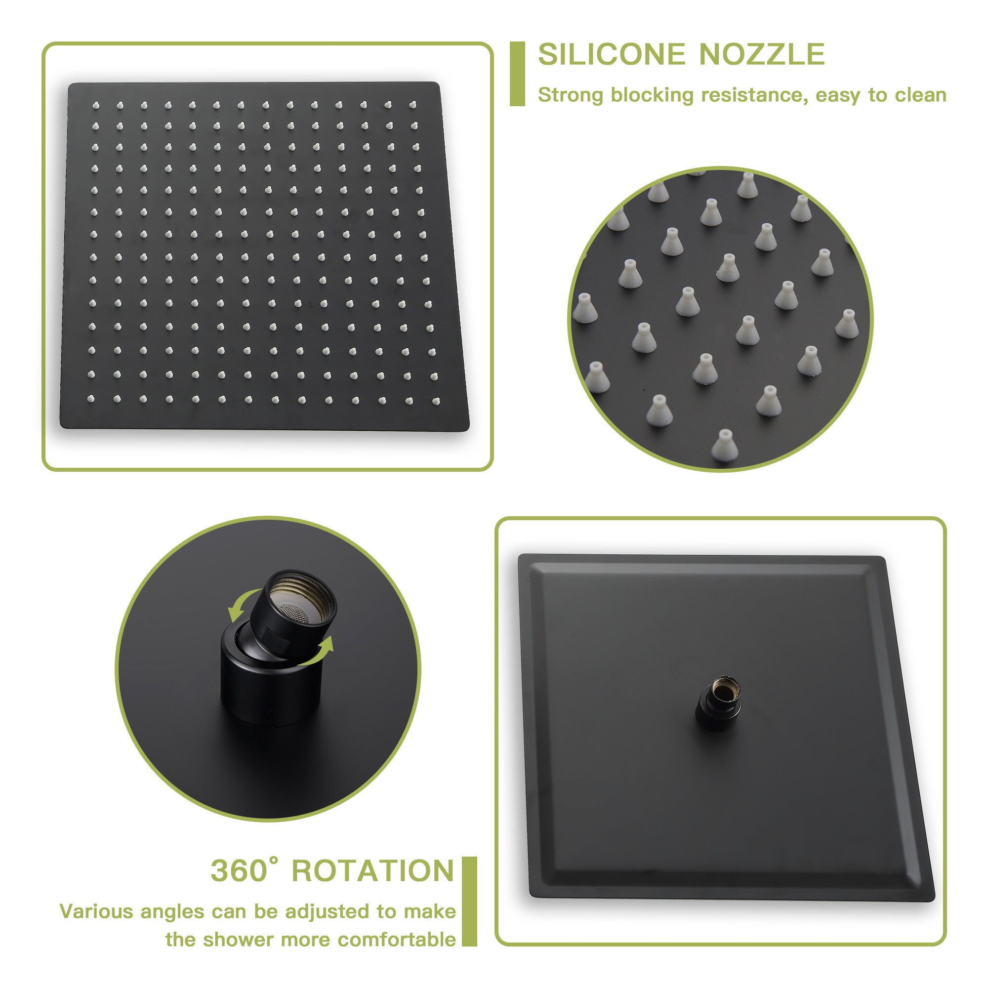 Lostcat Shower System with Waterfall Tub Spout,12 Inch Ceiling Mount Square Shower System with Rough-in Valve,Matte black