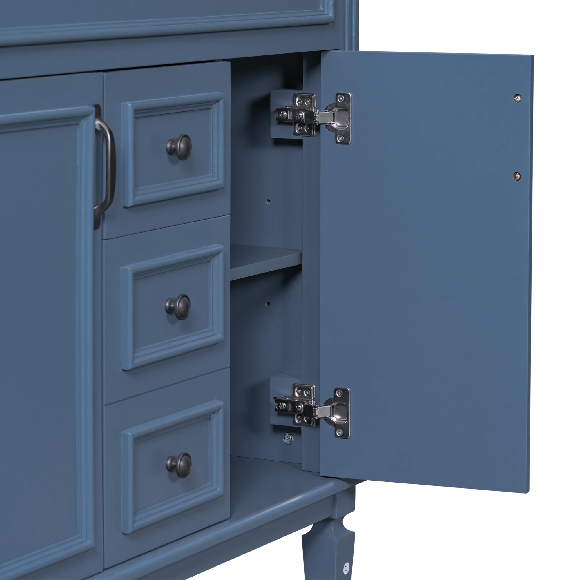 Lostcat 36inch Bathroom Vanity with Top Sink - Modern Bathroom Storage Cabinet with 2 Soft Closing Doors and 2 Drawers - Single Sink Bathroom Vanity(Blue)