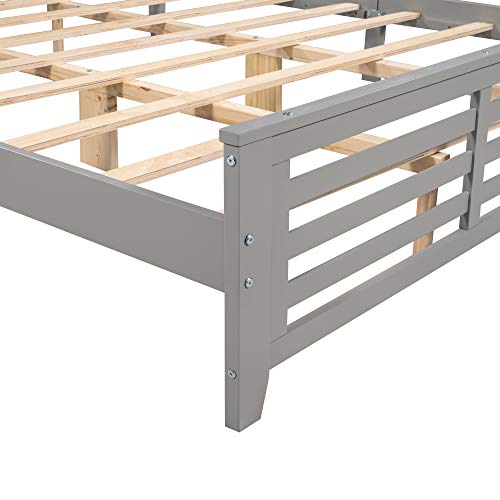 Lostcat King Size Platform Bed Frame with Headboard and Footboard