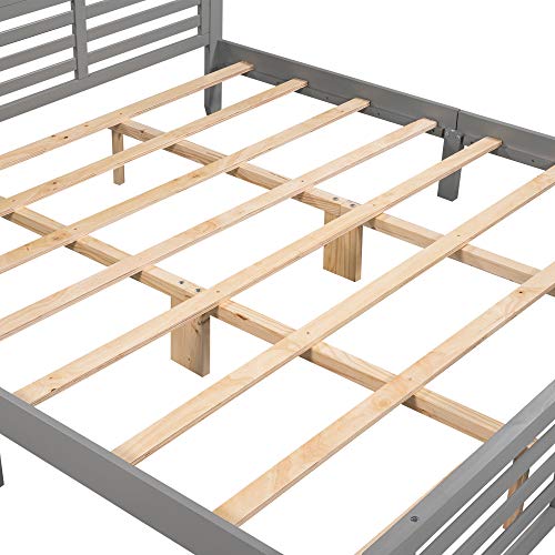 Lostcat King Size Platform Bed Frame with Headboard and Footboard