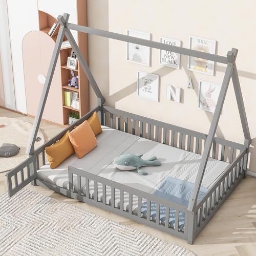 Full size bed frame deals with gate