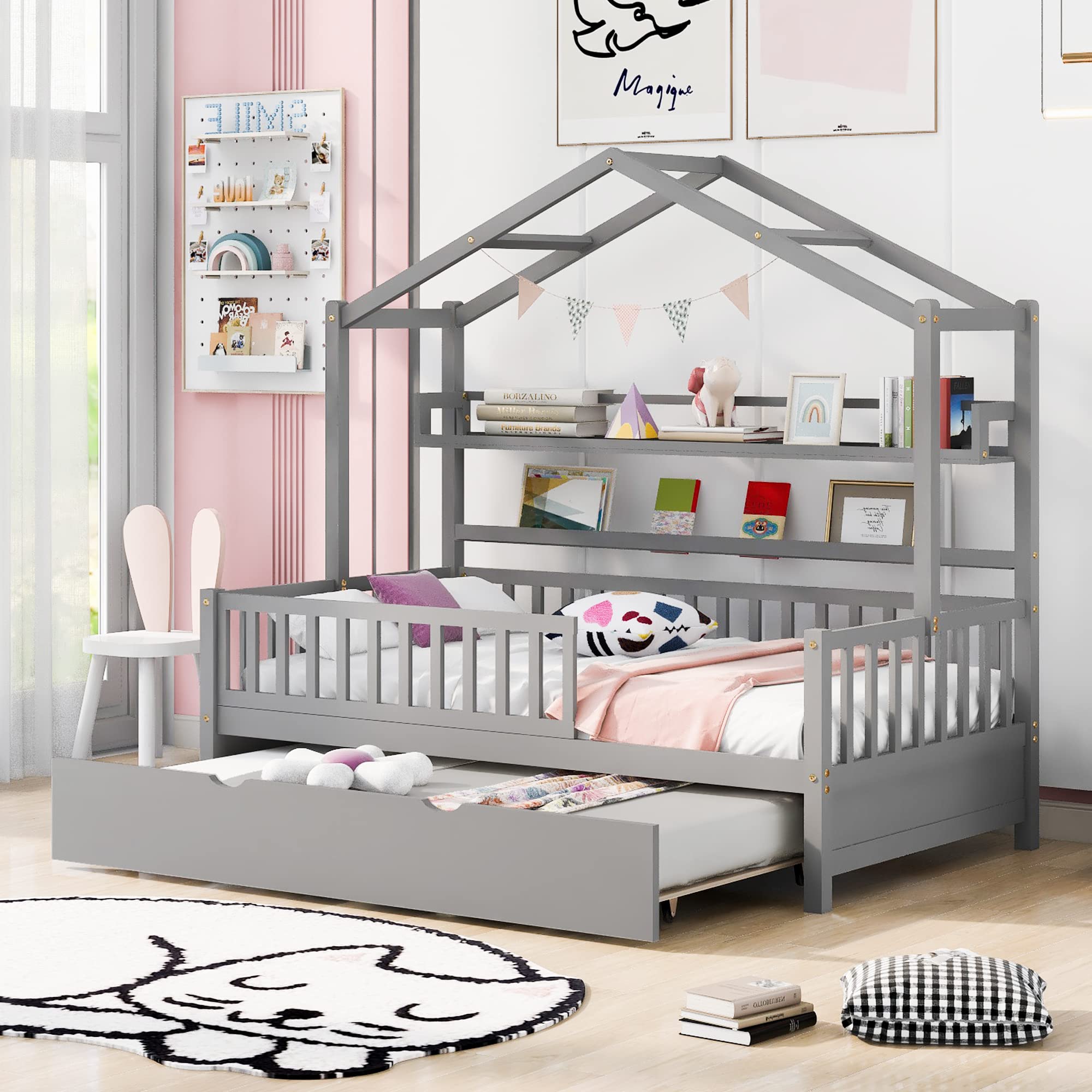 Trundle house shop bed