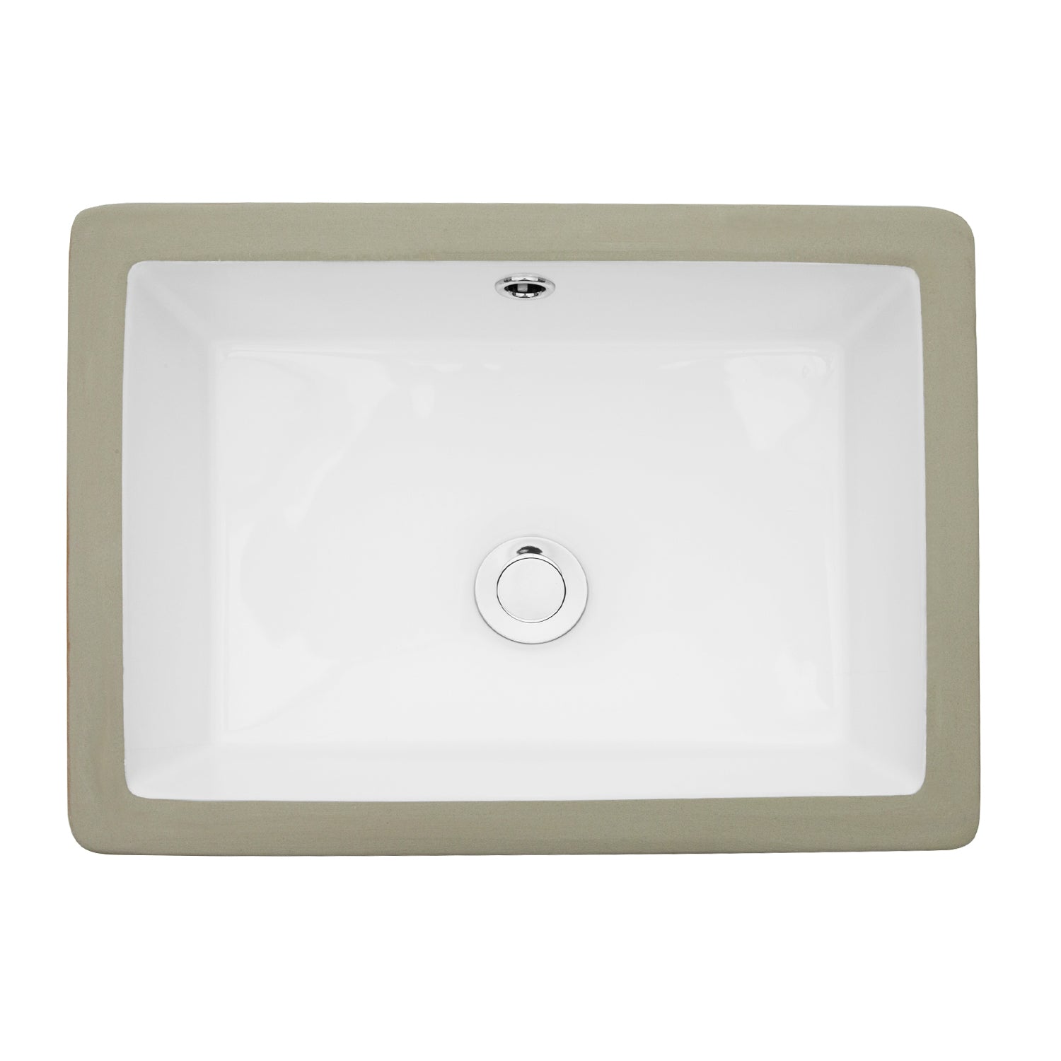 Lostcat 22"x15.5" White Ceramic Rectangular Undermount Bathroom Sink with Overflow