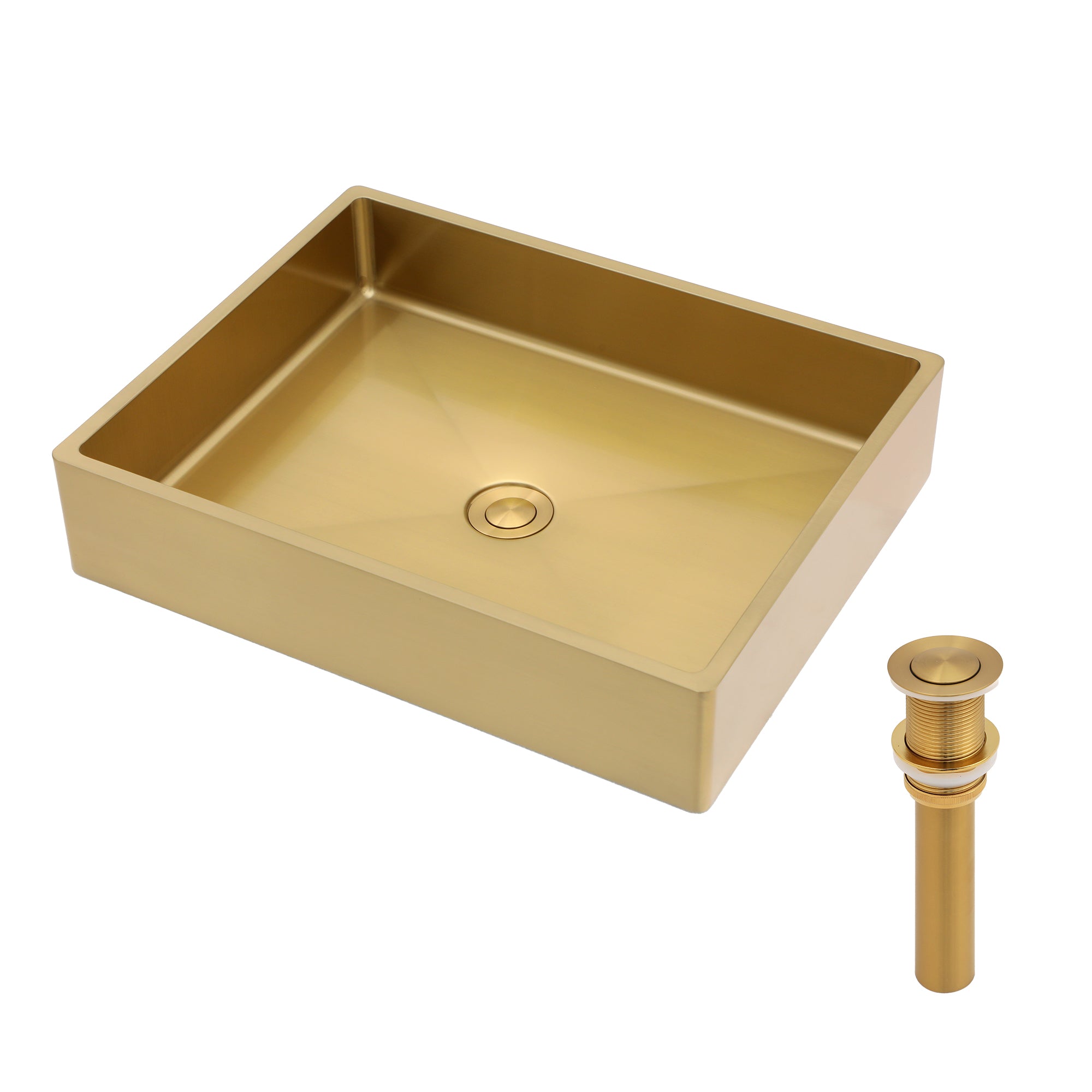 Lostcat 19"x15" Gold Stainless Steel Bathroom Sink with Pop Up Drain