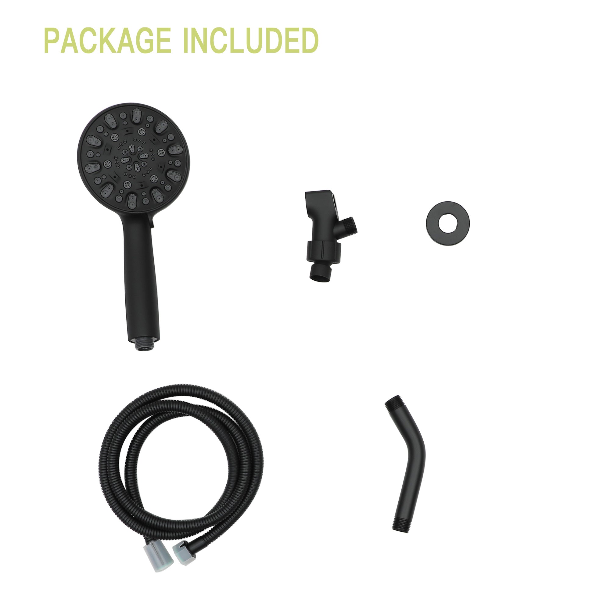 Lostcat Multi Function Adjustable Hand Shower - 7-Function Hand Shower, Matte Black