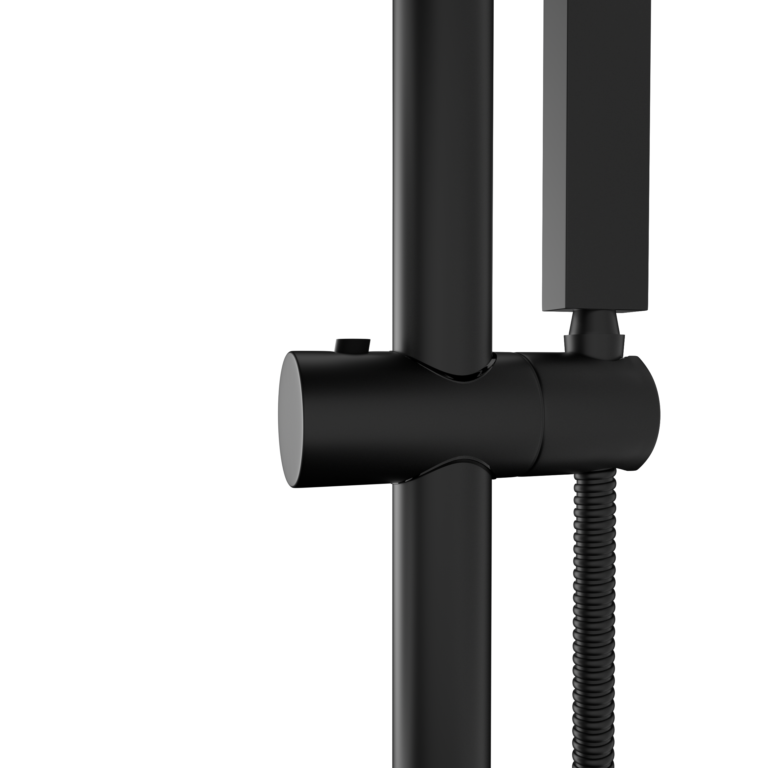 Lostcat Shower System with Adjustable Slide Bar,12 Inch Wall Mounted Square Shower System with Rough-in Valve,Matte black