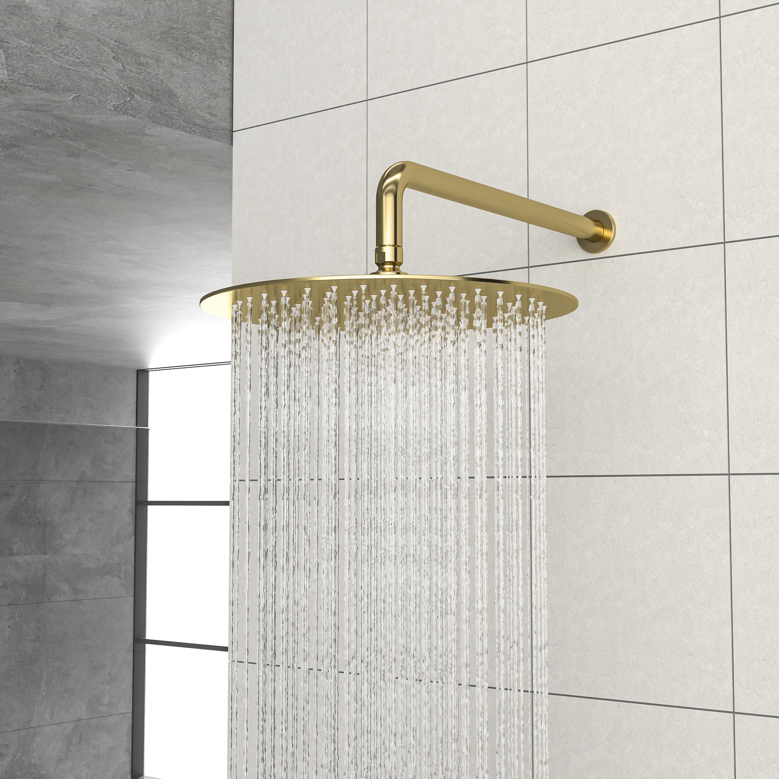 Lostcat Shower Faucet Set,,Shower System with 10-Inch Rainfall Shower Head and Shower Valve, Gold