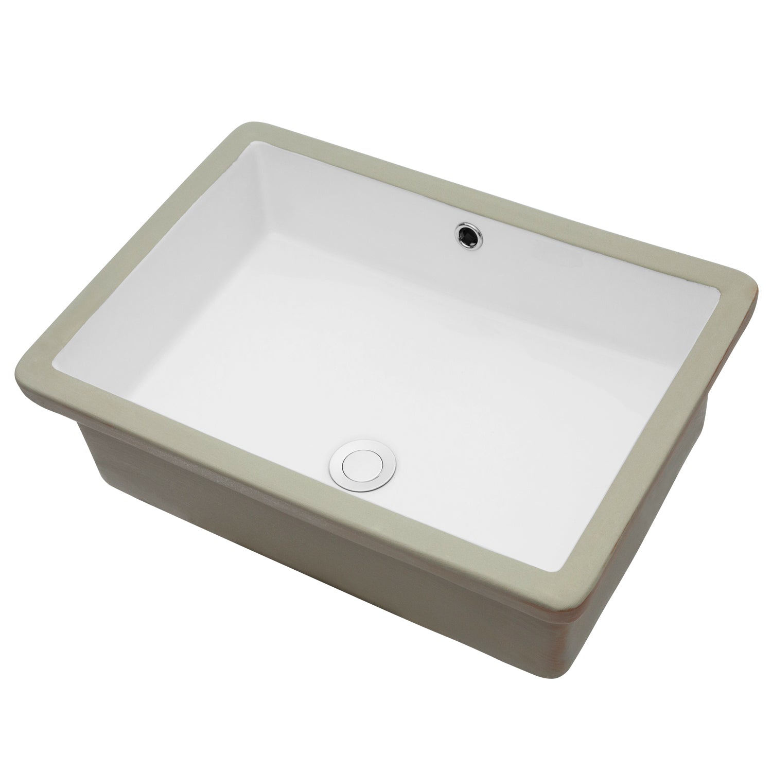 Lostcat 22"x15.5" White Ceramic Rectangular Undermount Bathroom Sink with Overflow