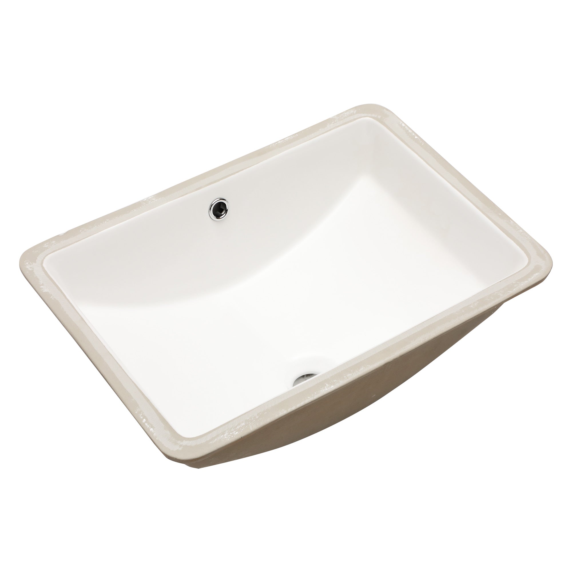 Lostcat 18.5"x13.5" White Ceramic Rectangular Undermount Bathroom Sink with Overflow