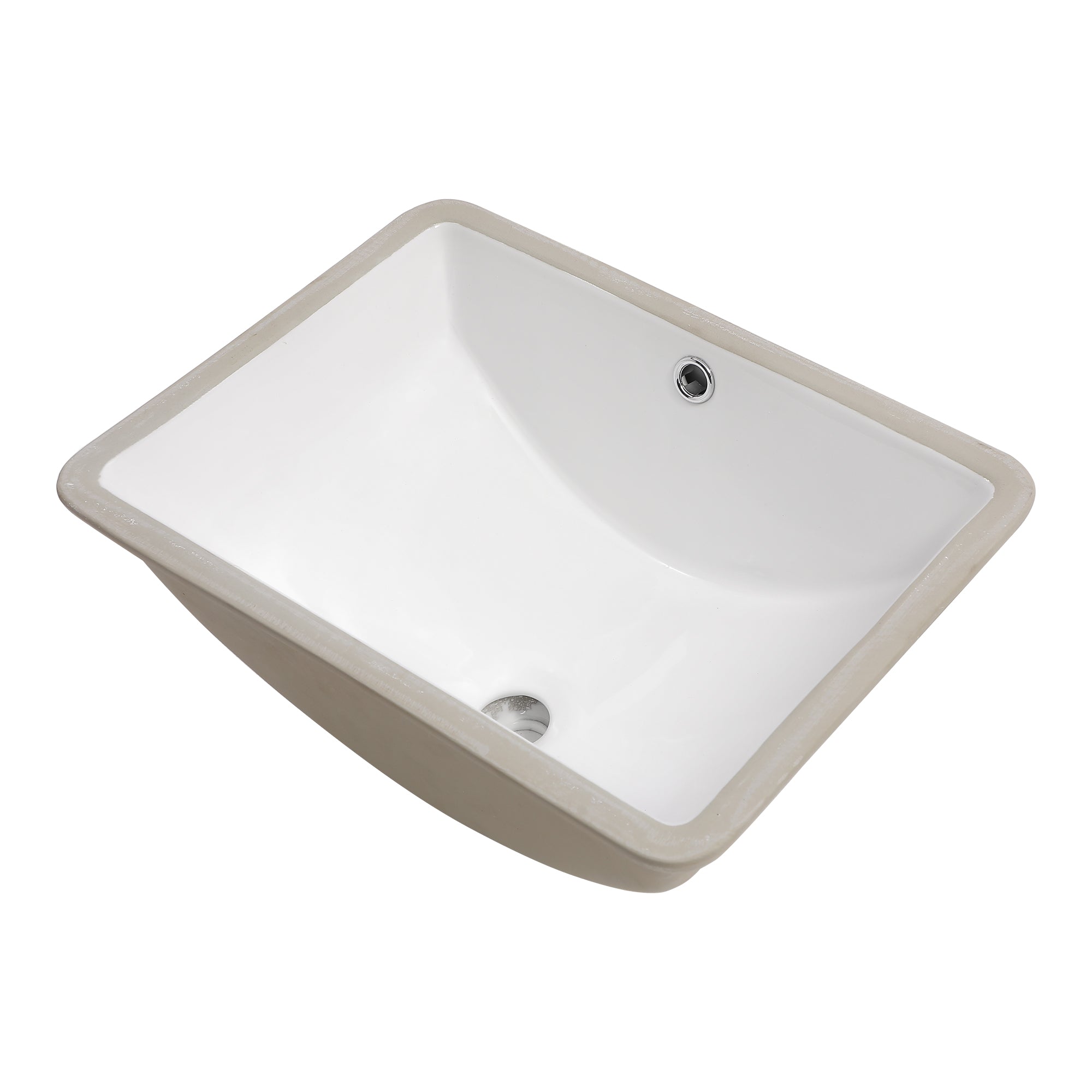 Lostcat 18.5"x14" White Ceramic Rectangular Undermount Bathroom Sink with Overflow