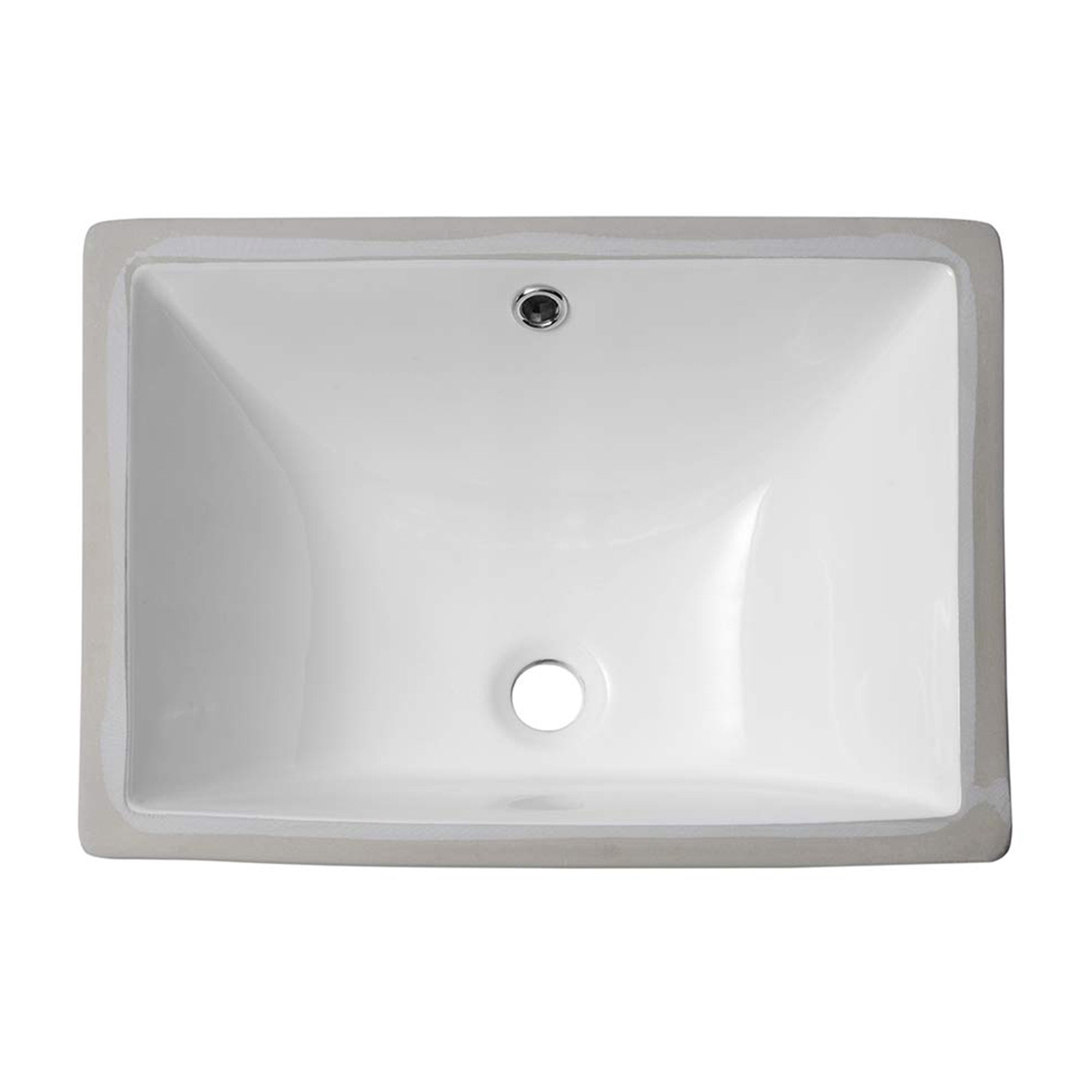 Lostcat 20.25"x15" White Ceramic Rectangular Undermount Bathroom Sink with Overflow