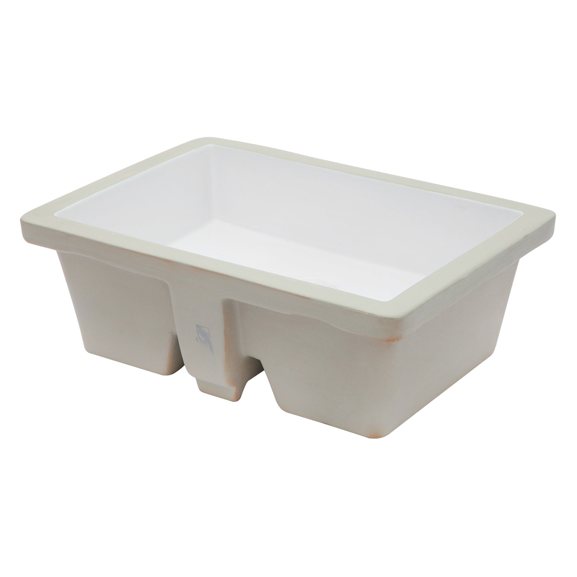 Lostcat 19.5"x14" White Ceramic Rectangular Undermount Bathroom Sink with Overflow