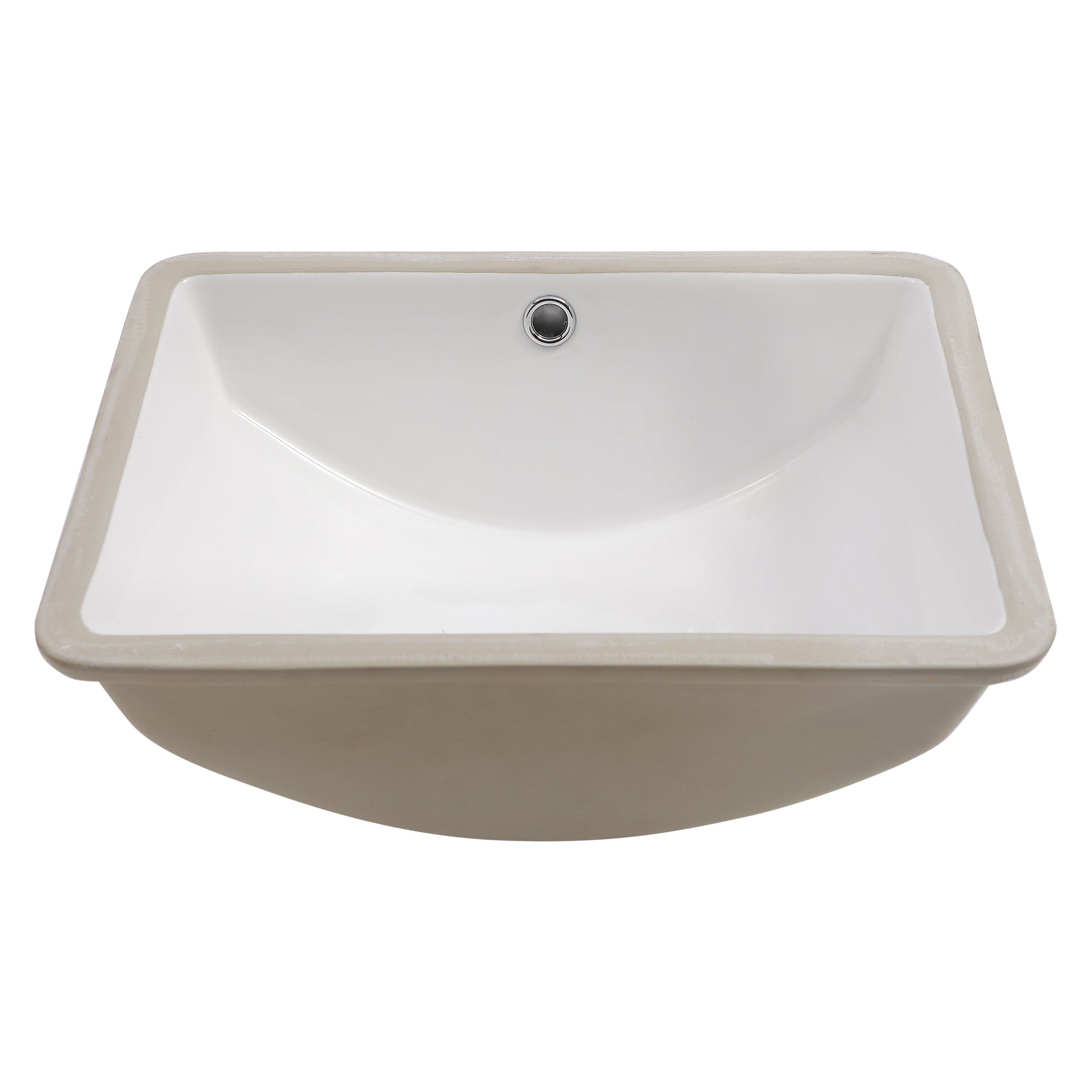 Lostcat 18.5"x14" White Ceramic Rectangular Undermount Bathroom Sink with Overflow