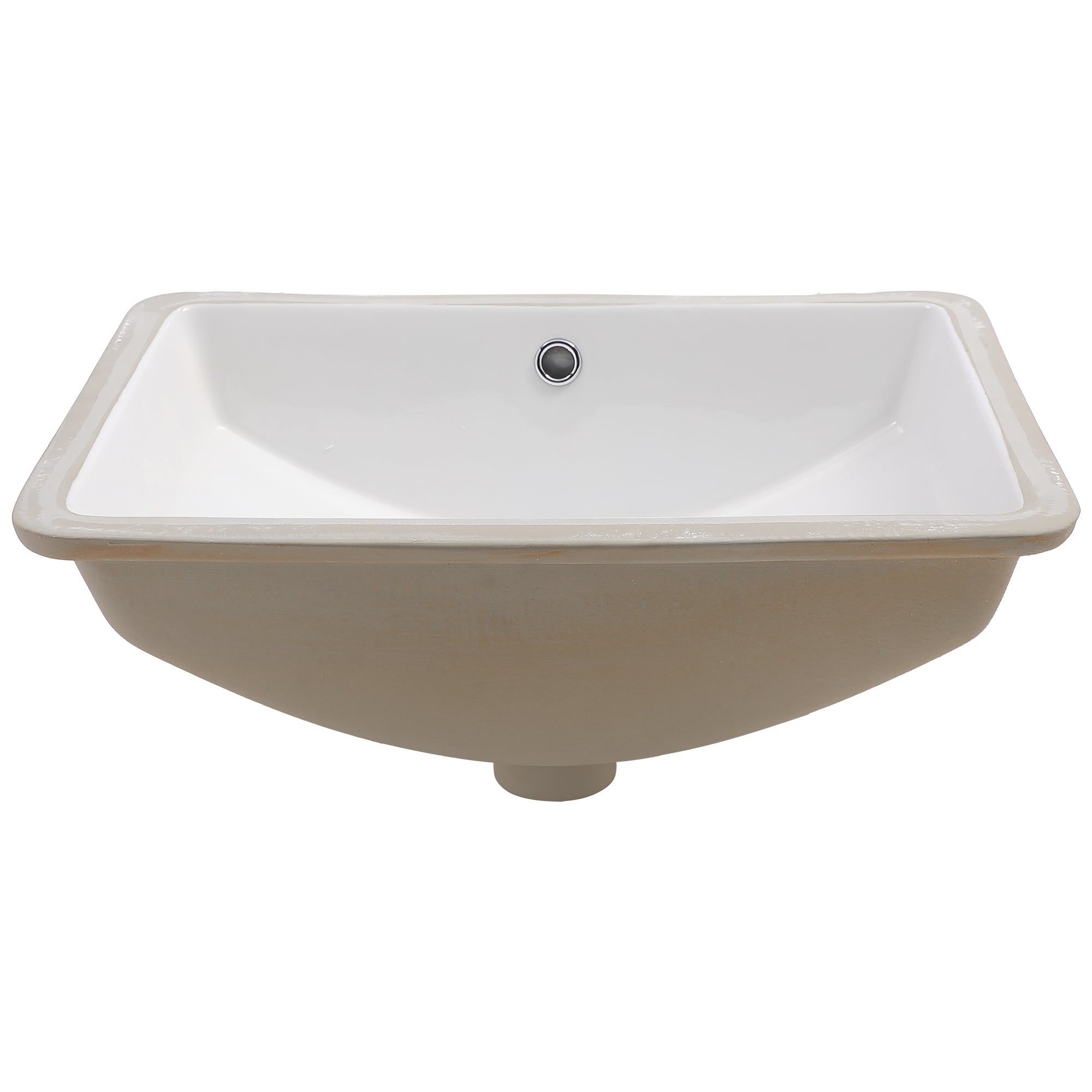 Lostcat 21"x14" White Ceramic Rectangular Undermount Bathroom Sink with Overflow