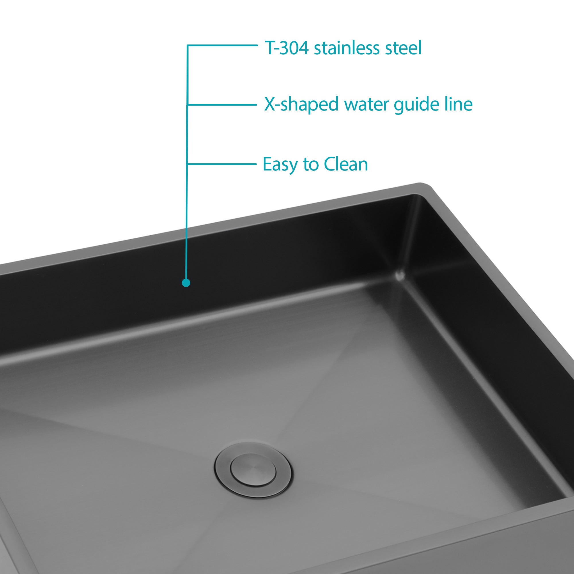 Lostcat 19"x15" Gunmetal Black Stainless Steel Bathroom Sink with Pop Up Drain