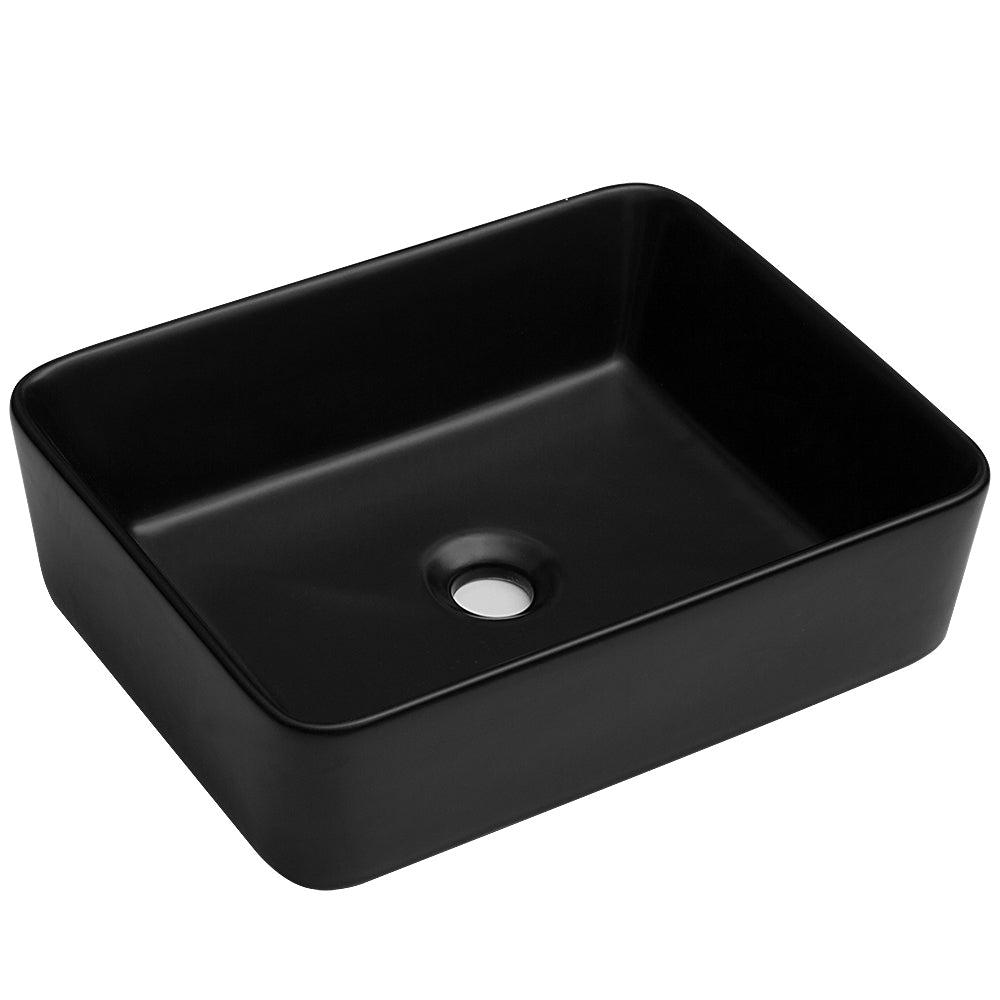 Lostcat 19"x15" Black Ceramic Rectangular Vessel Bathroom Sink