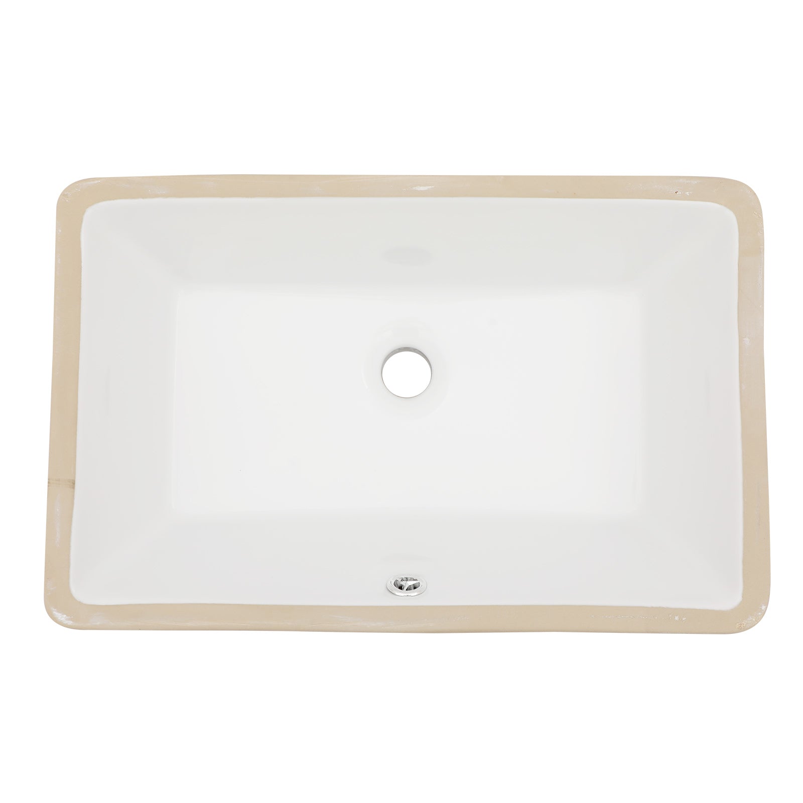 Lostcat 21"x13" White Ceramic Rectangular Undermount Bathroom Sink with Overflow