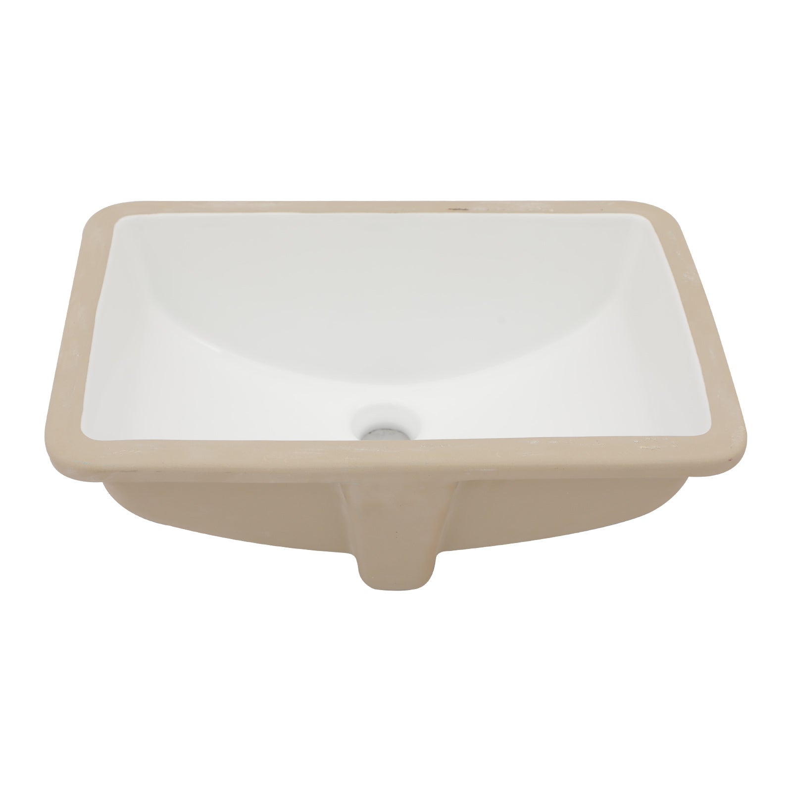 Lostcat 19.7"x14" White Ceramic Rectangular Undermount Bathroom Sink with Overflow