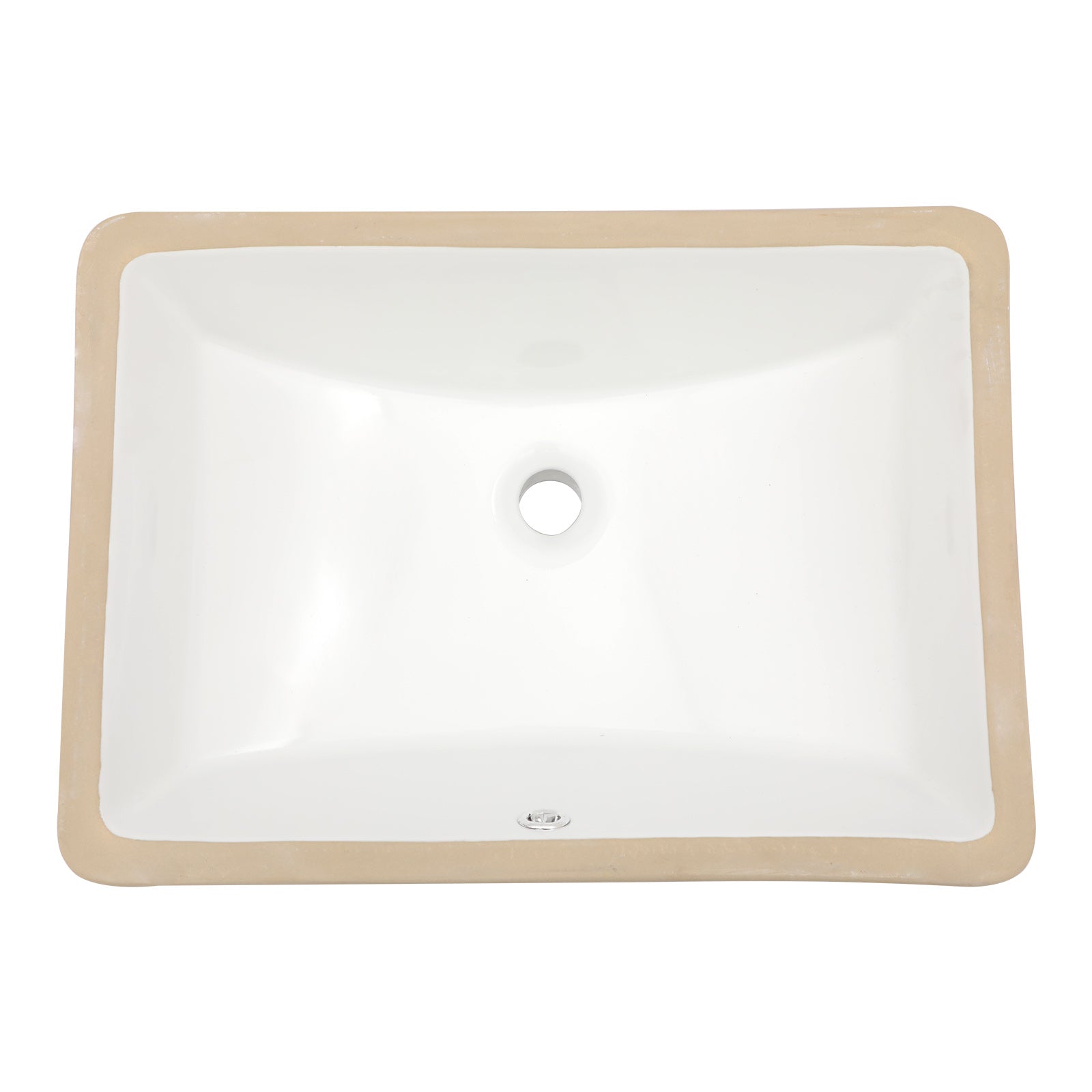 Lostcat 21.5"x15" White Ceramic Rectangular Undermount Bathroom Sink with Overflow