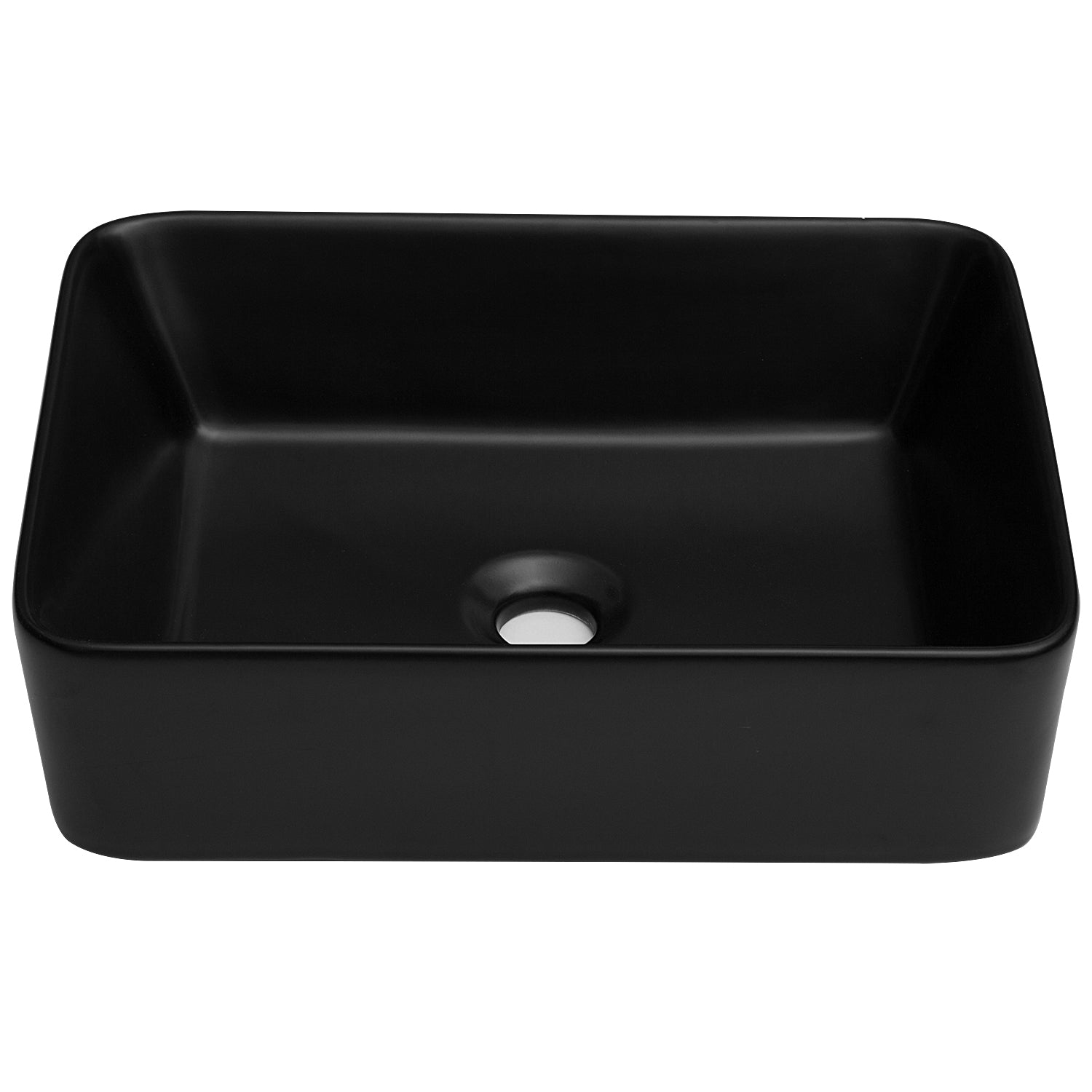 Lostcat 19"x15" Black Ceramic Rectangular Vessel Bathroom Sink