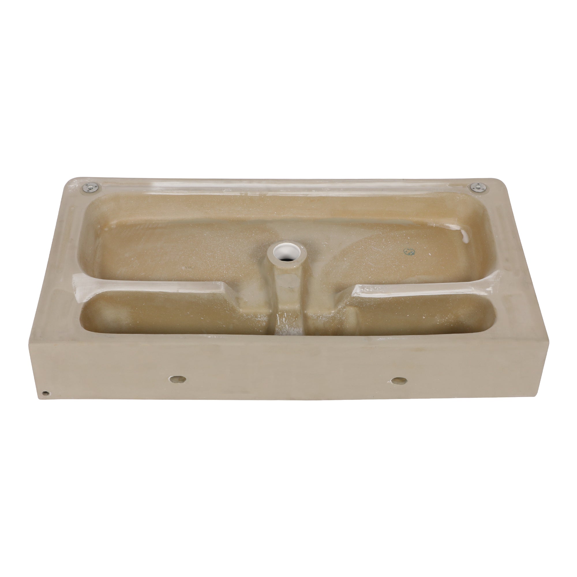 Lostcat 35" Bathroom Console Sink with Overflow,Ceramic Console Sink White Basin Gold Legs