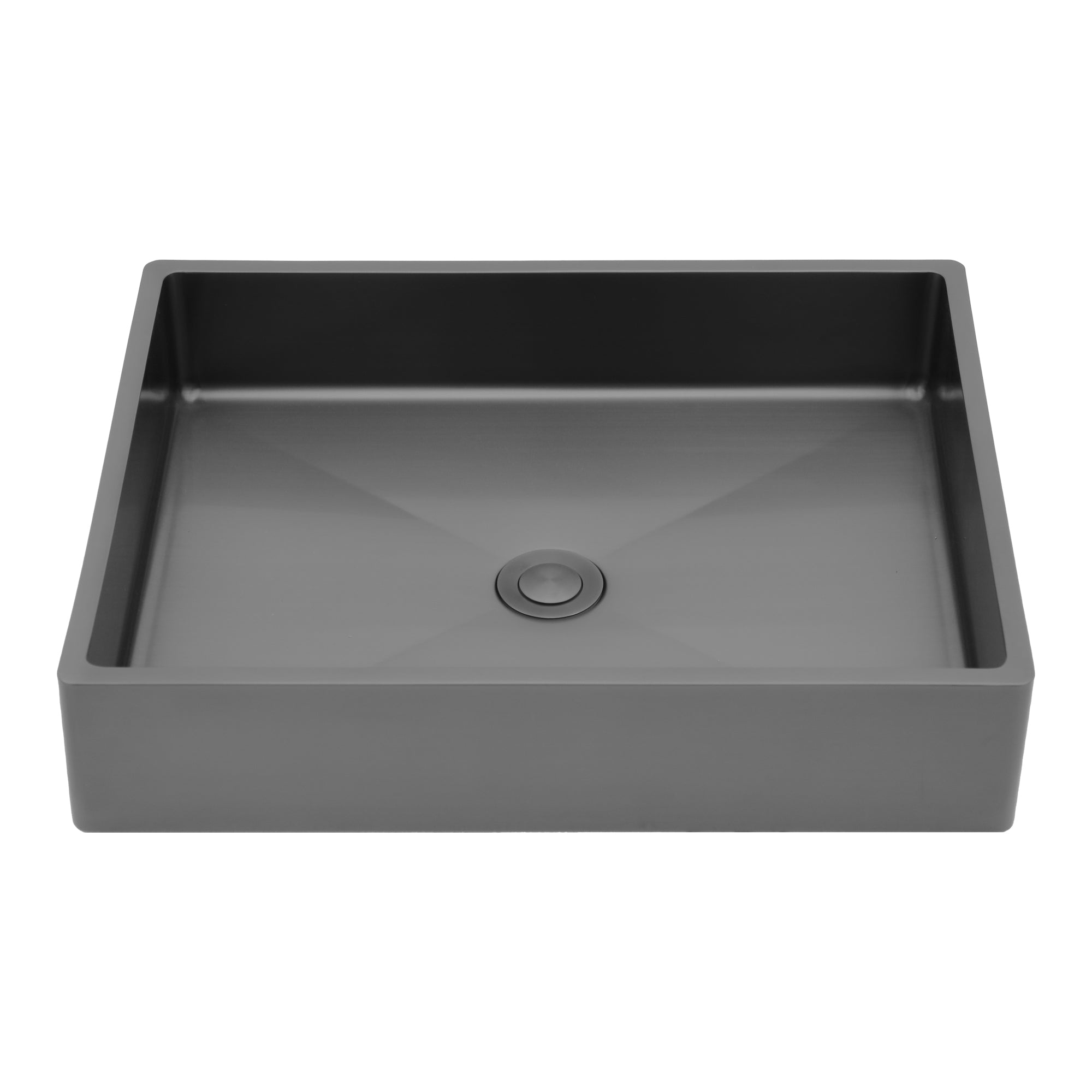 Lostcat 19"x15" Gunmetal Black Stainless Steel Bathroom Sink with Pop Up Drain