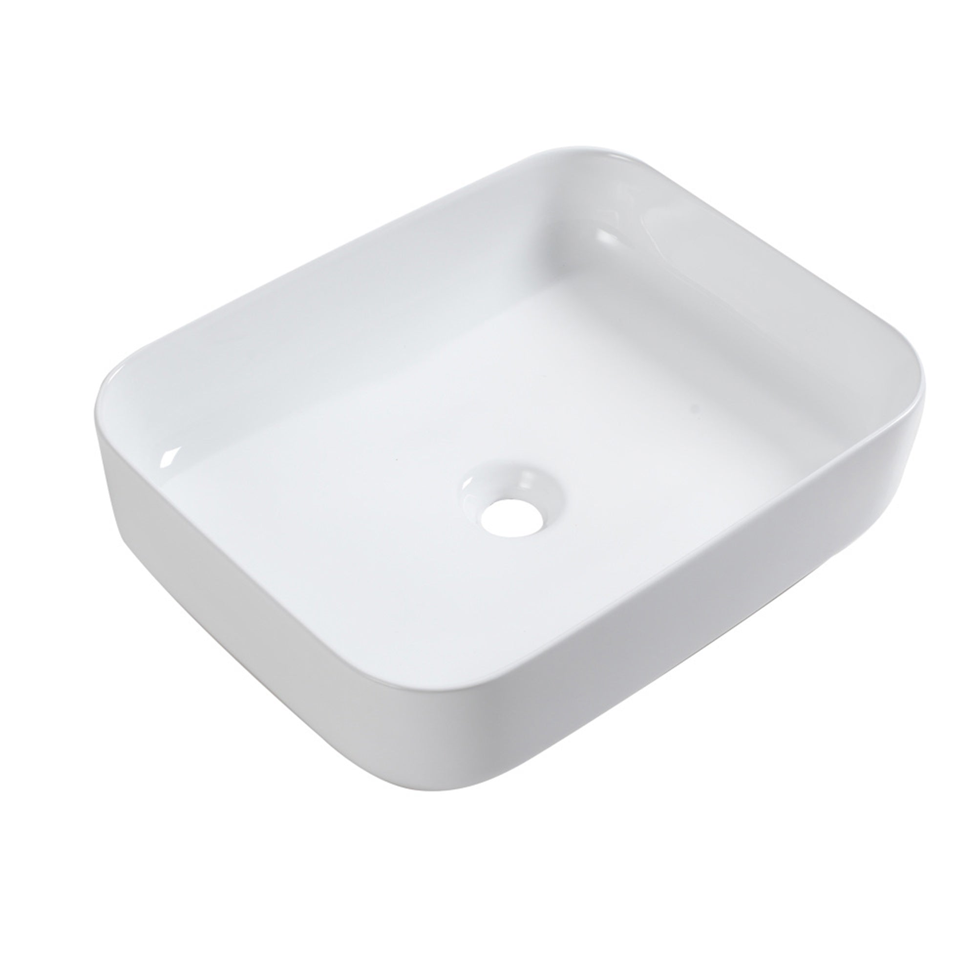 Lostcat 20x15 Inch White Ceramic Rectangular Vessel Bathroom Sink