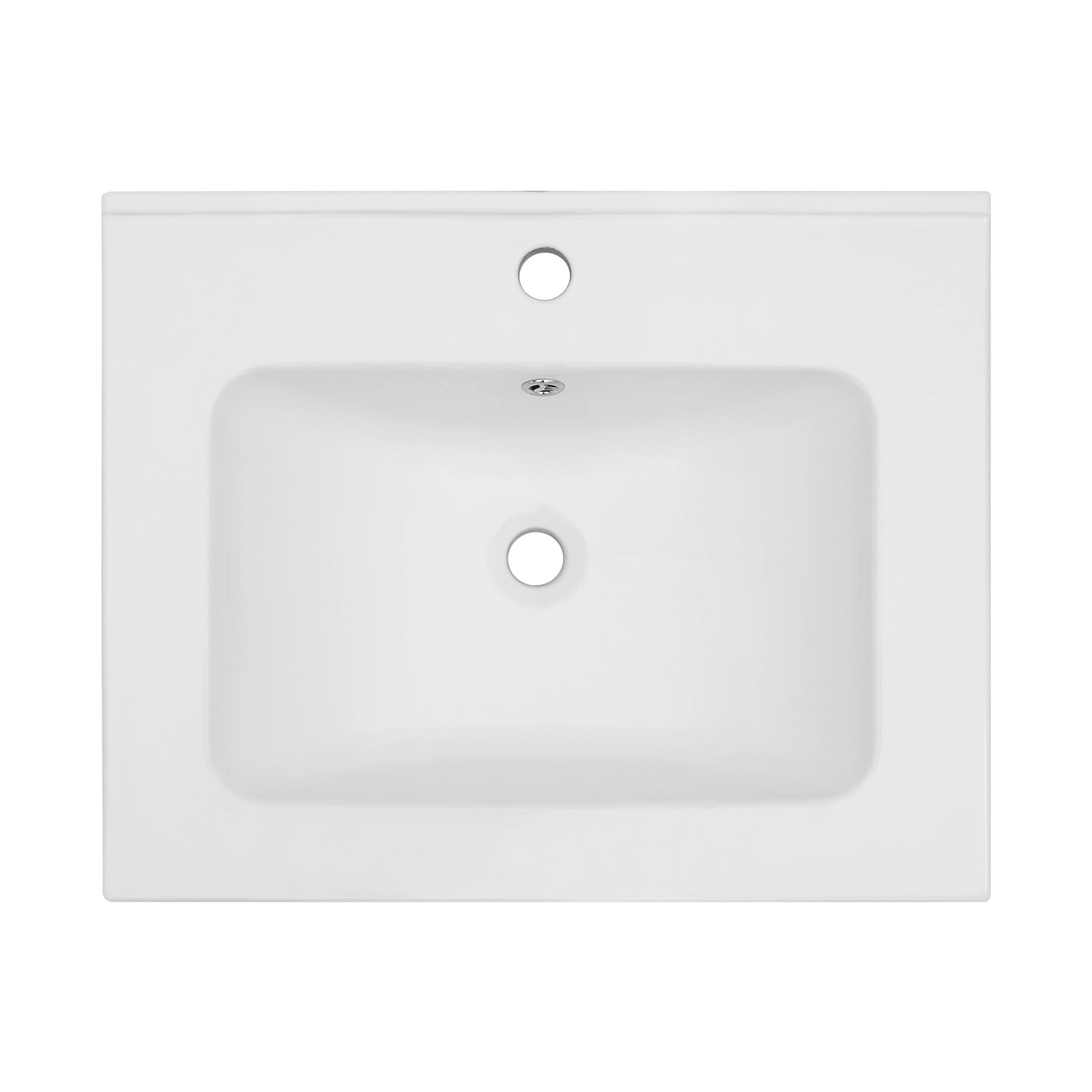 Lostcat 24"x19.7" White Rectangular Single Vanity Top with 1 Faucet Hole and Overflow(Sink Only)