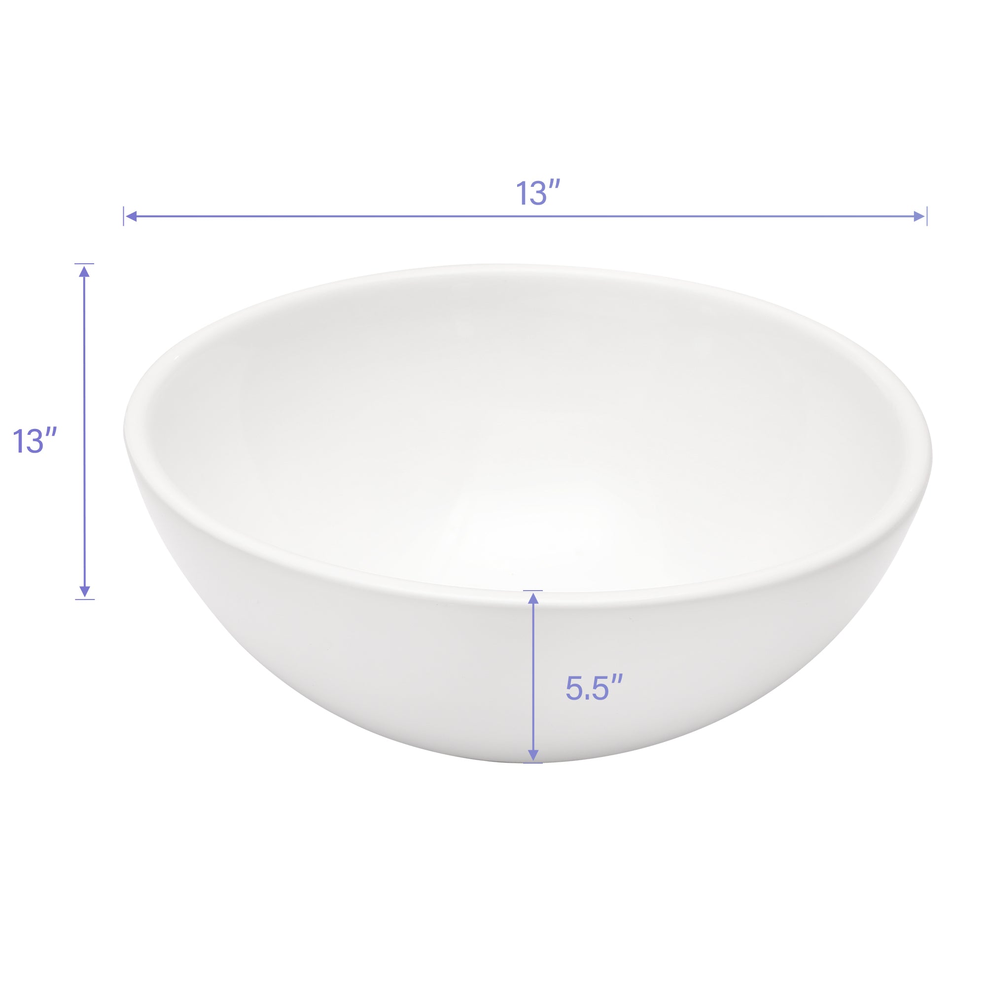 Lostcat 13x13 Inch White Ceramic Circular Vessel Bathroom Sink