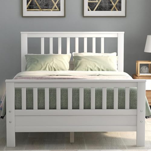 White full size bed for girl discount