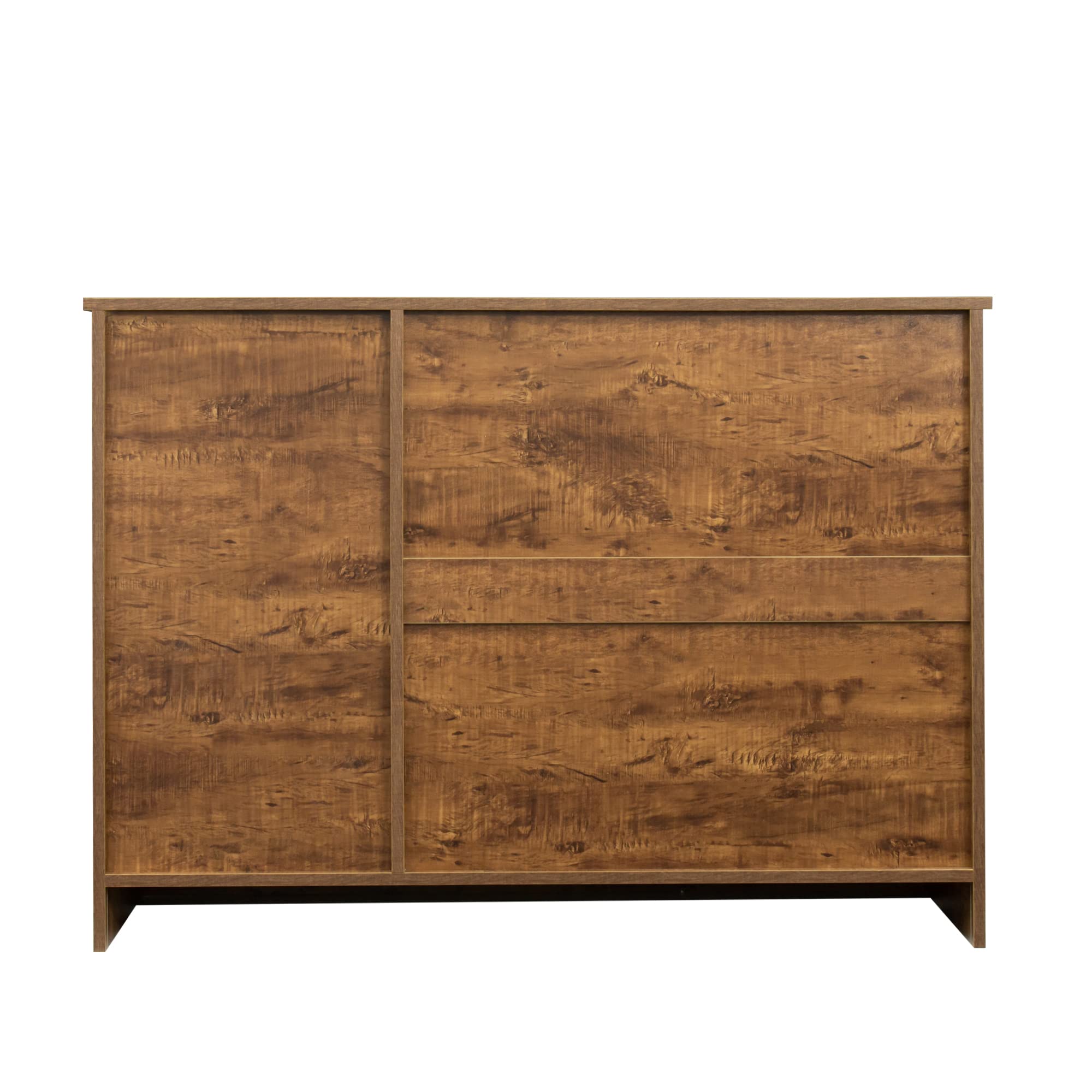 Lostcat 43" Storage Cabinet with 2 Drawers, Modern Wood Buffet Cabinet with 2 Doors & 1 Storage, Storage Cabinet Console for Entryway, Dining Room, Bedroom and Living Room, Dark Walnut - Lostcat
