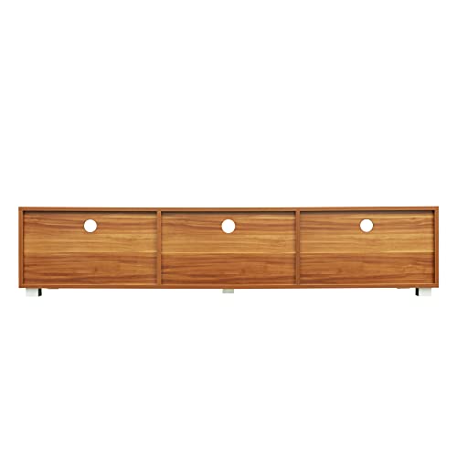 Lostcat 63" TV Stand with Open Shelves, Television Stands for TVs Up to 70", Media Console Entertainment Center Television Table with 2 Storage Cabinet for Living Room, Bedroom, Walnut - Lostcat