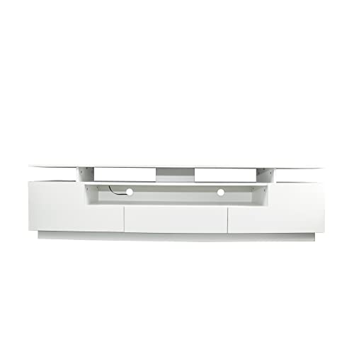 Lostcat 77" TV Stand with Drawers, Modern Television Stands with Open Shelf, Entertainment Center for Living Room, Bedroom, White - Lostcat