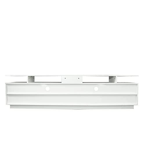 Lostcat 77" TV Stand with Drawers, Modern Television Stands with Open Shelf, Entertainment Center for Living Room, Bedroom, White - Lostcat