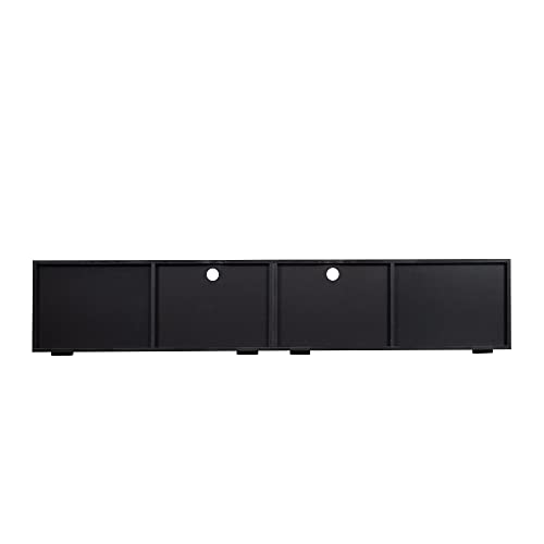 Lostcat 79" TV Stand with Large Storage Space, Modern Television Stands with Open Shelf, Entertainment Center for Living Room, Bedroom, Black - Lostcat