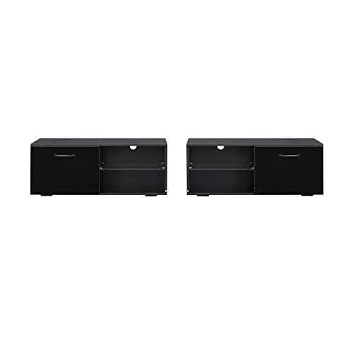 Lostcat 79" TV Stand with Large Storage Space, Modern Television Stands with Open Shelf, Entertainment Center for Living Room, Bedroom, Black - Lostcat