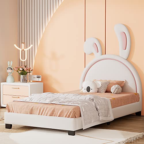 Kids Upholstered Platform Bed with Headboard and Footboard | Costway