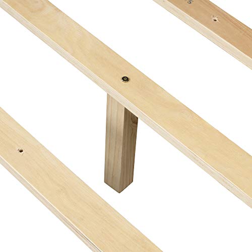 Lostcat Full Size Bed Frame with Storage and Headboard,Wood Slats Support,Solid Pinewood Bedframe, No Box Spring Needed,for Boys/Girls/Adult Bedroom,Gray - Lostcat