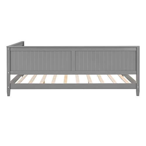 Lostcat Full Size Daybed Wood Sofa Bed, Sofa Bed Frame with Wood Slat Support Solid Wood Full Size Daybed Wood Day Bed Frame for Adults Bedroom Living Room, No Box Spring Required, Gray - Lostcat