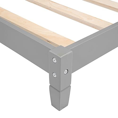 Lostcat Full Size Daybed Wood Sofa Bed, Sofa Bed Frame with Wood Slat Support Solid Wood Full Size Daybed Wood Day Bed Frame for Adults Bedroom Living Room, No Box Spring Required, Gray - Lostcat