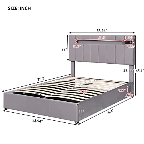 Lostcat Full Size Lift Up Storage Bed Lostcat
