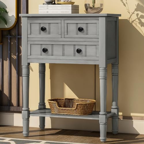 Lostcat Narrow Console Table Sideboard,24inch Entryway Table