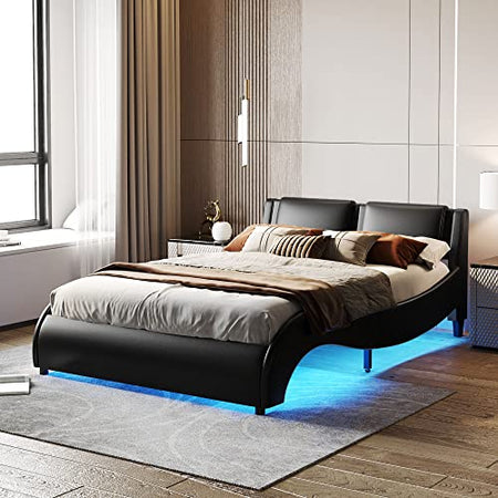 Low leather deals bed frame