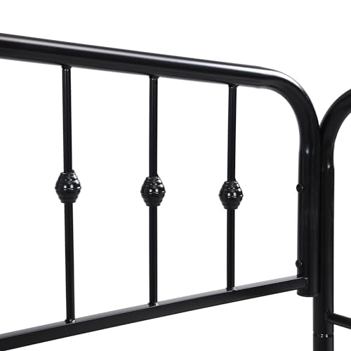 Lostcat Twin Daybed with Storage, Metal Day Bed with 2 Drawers for Bedroom Living Room, Stylish Daybed Sofa Bed with Heavy Duty Slat Support, No Box Spring Needed, Black - Lostcat