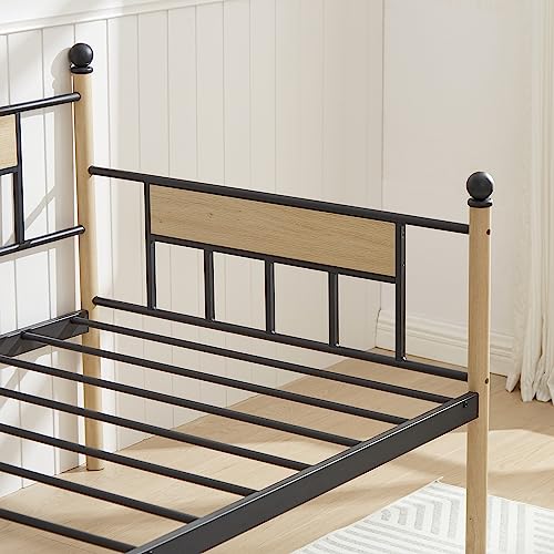 Lostcat Twin Size Daybed with Trundle Bed, Multifunctional Daybed with Pullout Trundle for Window Living Room, Sofa Bed Metal Framed for Kids Teens Adults, No Box Spring Needed, Black - Lostcat
