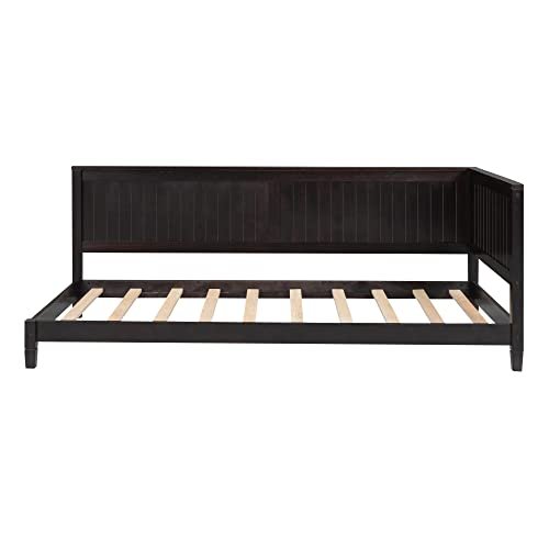 Lostcat Twin Wood DaybedPlatform Bed, Wood Storage DayBed Sofa Bed Frame,Solid Wood Daybed Twin Size Sofa Bed Frame with Wood Slat Support for Bedroom/Living Room, No Box Spring Needed, Espresso - Lostcat