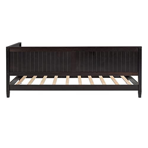 Lostcat Twin Wood DaybedPlatform Bed, Wood Storage DayBed Sofa Bed Frame,Solid Wood Daybed Twin Size Sofa Bed Frame with Wood Slat Support for Bedroom/Living Room, No Box Spring Needed, Espresso - Lostcat