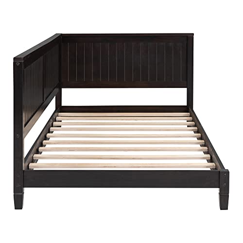 Lostcat Twin Wood DaybedPlatform Bed, Wood Storage DayBed Sofa Bed Frame,Solid Wood Daybed Twin Size Sofa Bed Frame with Wood Slat Support for Bedroom/Living Room, No Box Spring Needed, Espresso - Lostcat